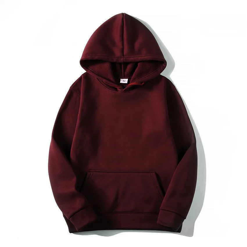 2022 Autumn and Winter Men's Women's Fashion Casual Hoodie Round Neck Solid Color Pocket Hoodie Daily Home Top