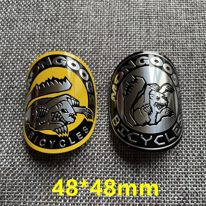 

mongoose vintage classic Bike Head Badge Aluminum Decals Stickers For MTB BMX Folding Bicycle Frame Cycling Accessories emblem