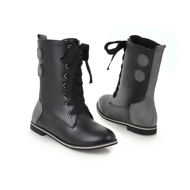 Ботинки большого размера в евро-американском стиле с круглым носком квадратным
