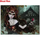 Алмазная вышивка Девушка-вампир, квадратная, круглая, сделай сам, Виктория, Франция, ангел, птица, подарок на Хэллоуин, домашний декор