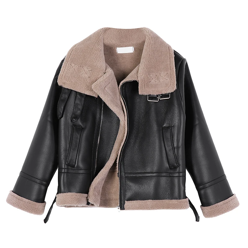 

2020 New Winter Women New-Fashion Lapel Collar Fleece Warm-Jacket Outerwear Loose Coats