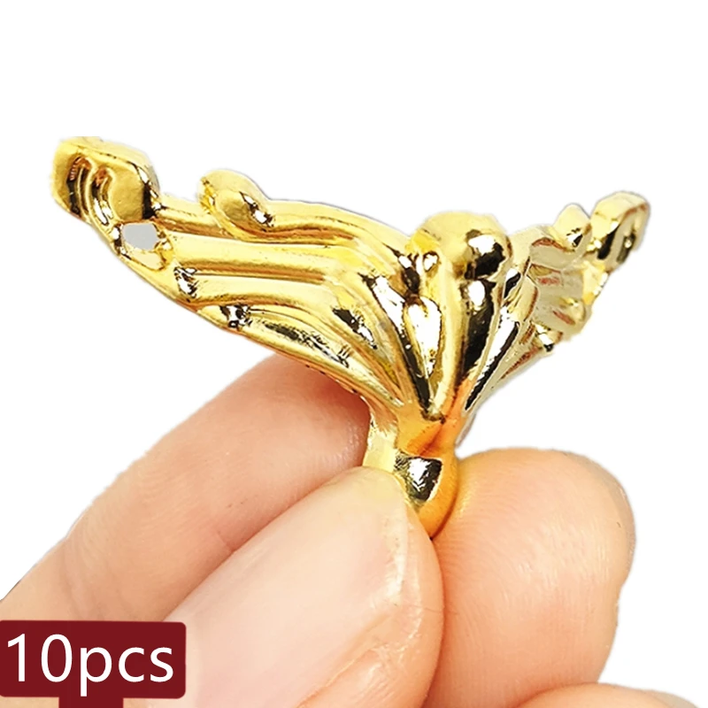 

10pcs Box Feet 37*20mm Golden Jewelry Gift Wood Case Decorative Metal Furniture Accessories Fittings Leg Corner Protector