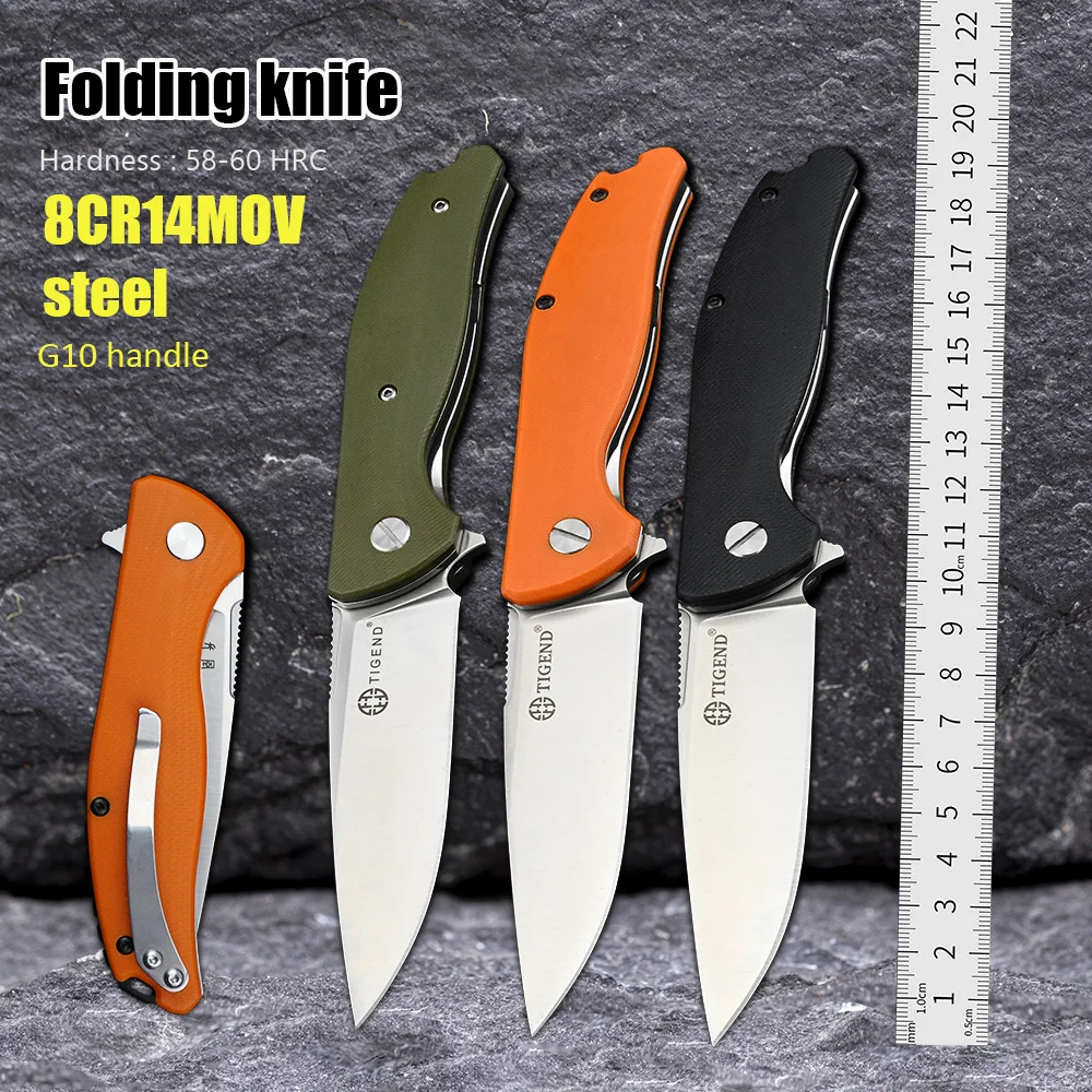 

TIGEND G10 Handle Outdoor Camp EDC Tactical Military Knifes Hunting Survival Self Defense Knives Pocket Folding Knife