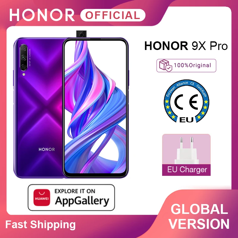 Глобальная версия Honor 9X Pro смартфон Kirin 810 7nm 6 ГБ 256 59 ''Full Экран 48MP тройной задней