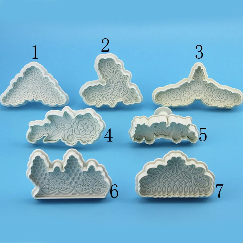 1 шт. кружево в виде многоугольника, Плунжер для сахарной мастики пресс-формы фрезы эмбоссер кондитерский шприц для украшения изделий цветок в форме сердца в форме короны формы украшение для торта, десерта инструментов "сделай сам"