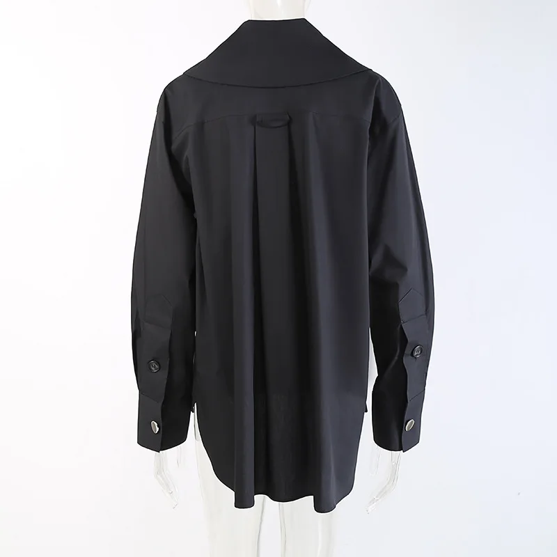 

Autumn Winter Women Doll Collar Shirts Ladies Loose White Shirt Female Button Blouse Women Tops For Women Plus Size Blouses