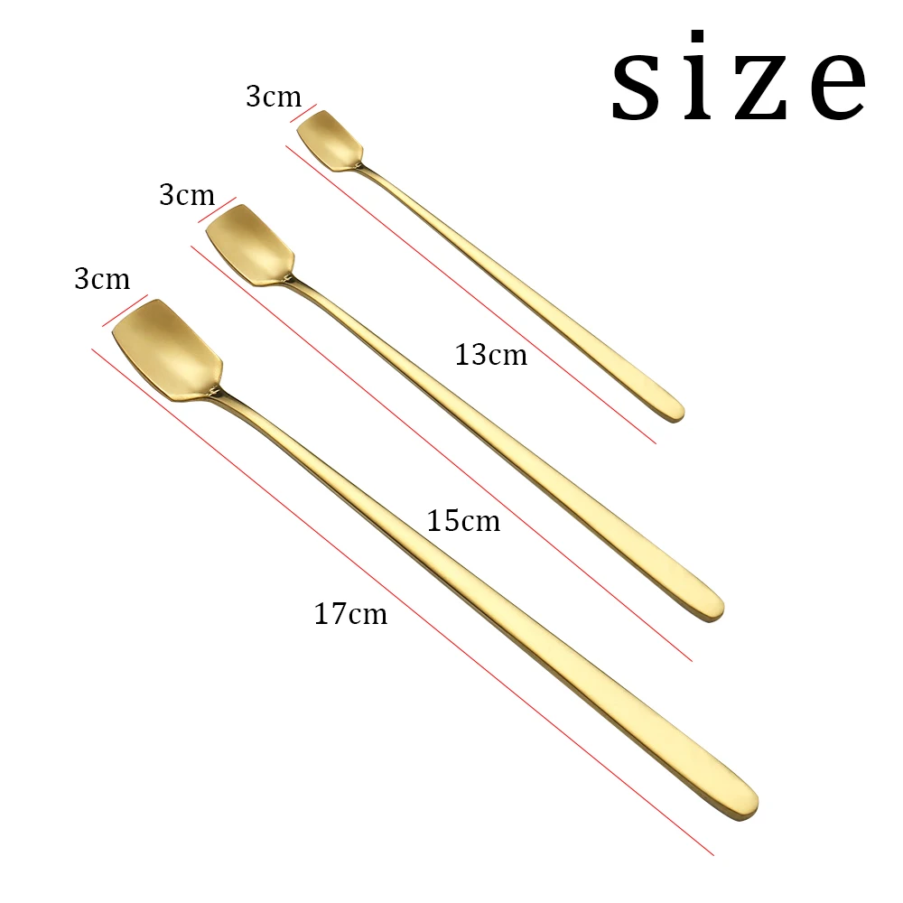 Кухонная ложка маленькая золотистая Серебристая круглая из нержавеющей стали