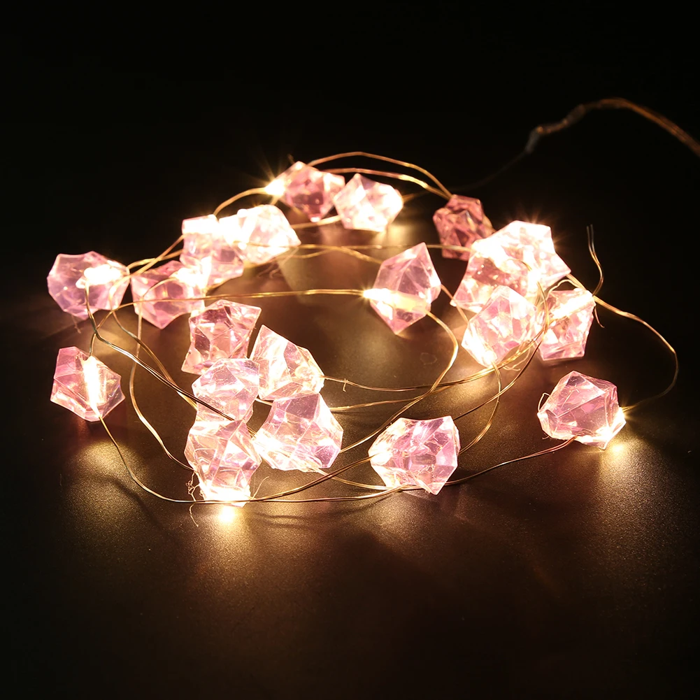 

2M 20 LED String Lights Simulation Diamond Battery Power Christmas Xmas New Year Decoration Party Room Ornaments