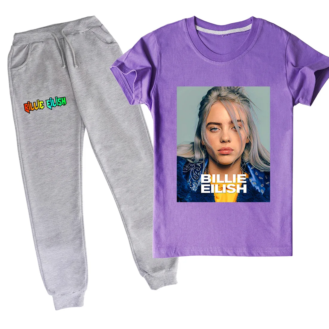 

Billie Kids Cartoon Outfits Baby Girls Summer Suits 2-16 Years Children Clothing T-shirt + Pants tracksuit girls set New