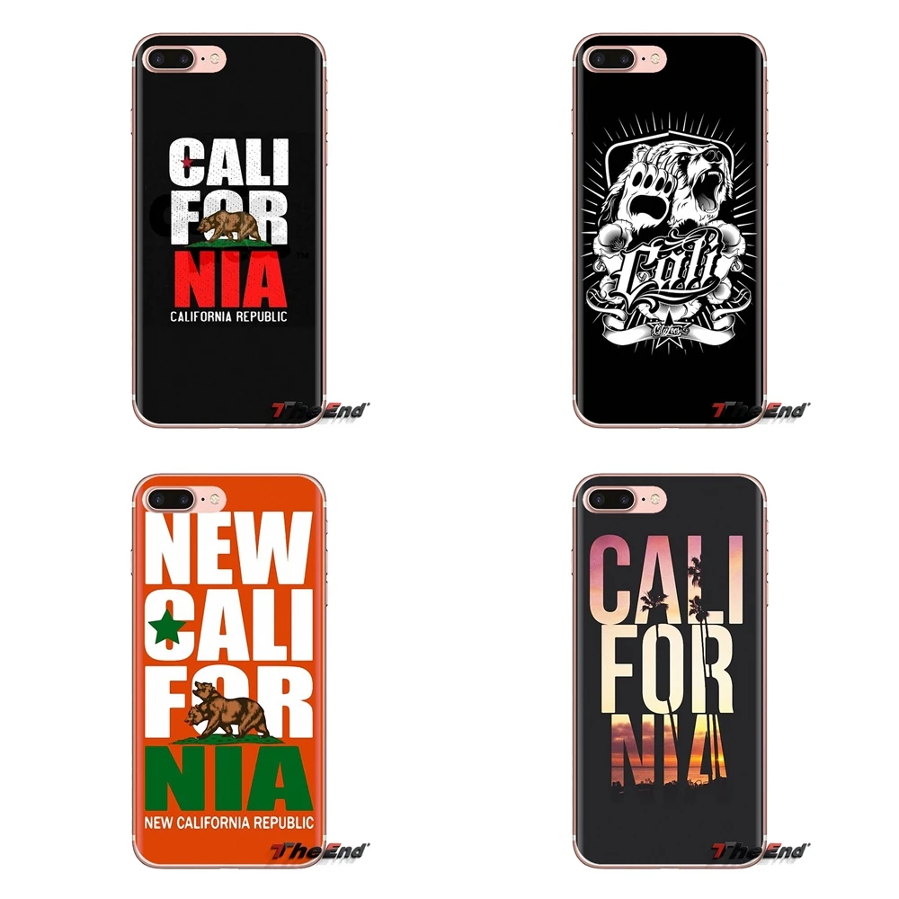 Мягкий силиконовый чехол для телефона с Калифорнийская Республика флаг медведем