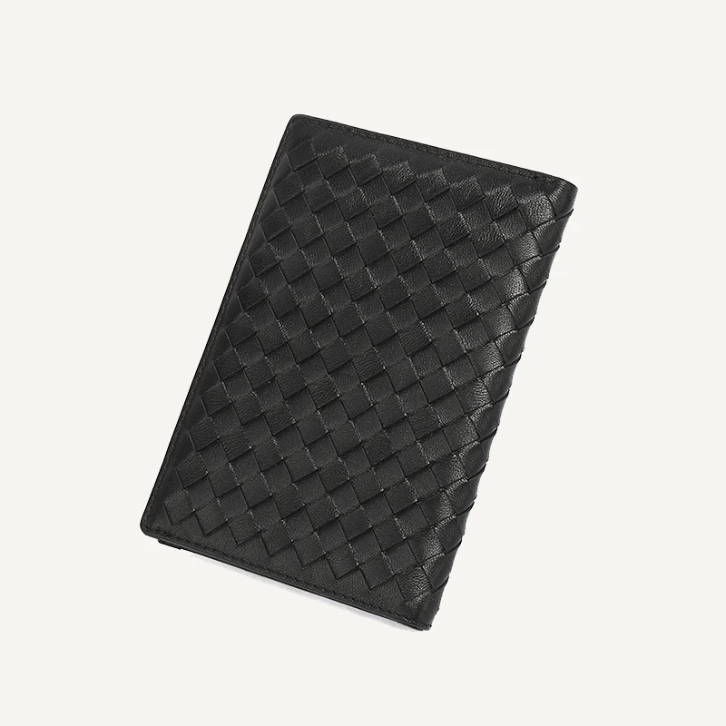 Authentic Leather Weave Passport Wallet Multi Card Slot Luxury Brand Simple Fashion Ultra-Thin Sheepskin Document Package 2021