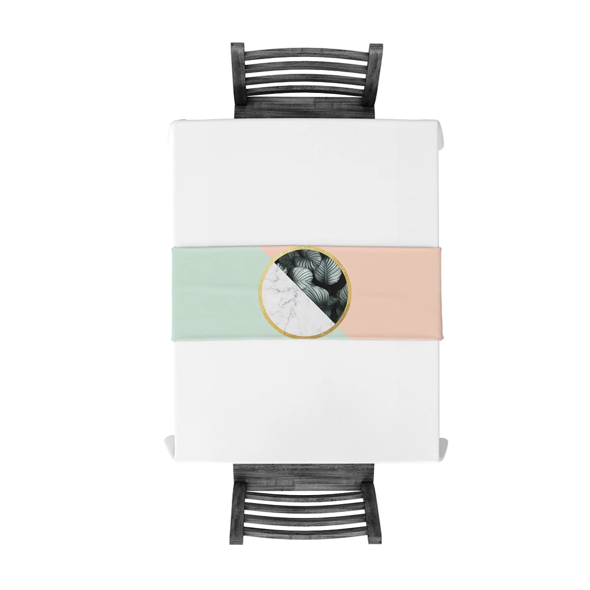 Round Marble Tropical Plant Pink Table Runner Modern Linen Cotton Flag Home Wedding Party Dinning Decor | Дом и сад