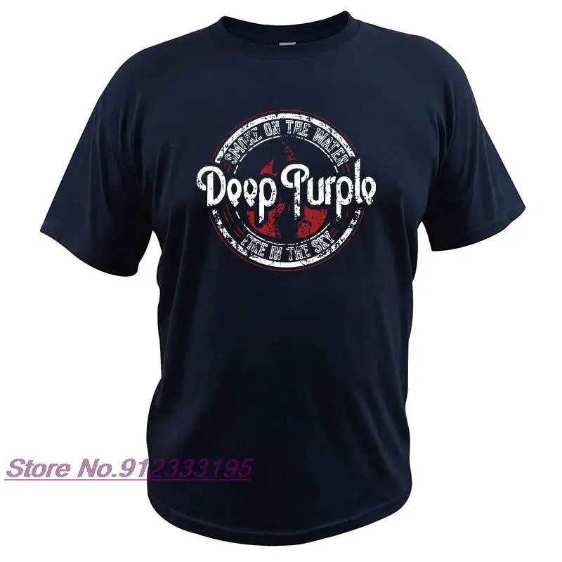 Deep Purple Tshirt Album Machine Head Smoke Song On The Water Tshirt English Rock Band 100% Cotton Basic Short Sleeve Camiseta