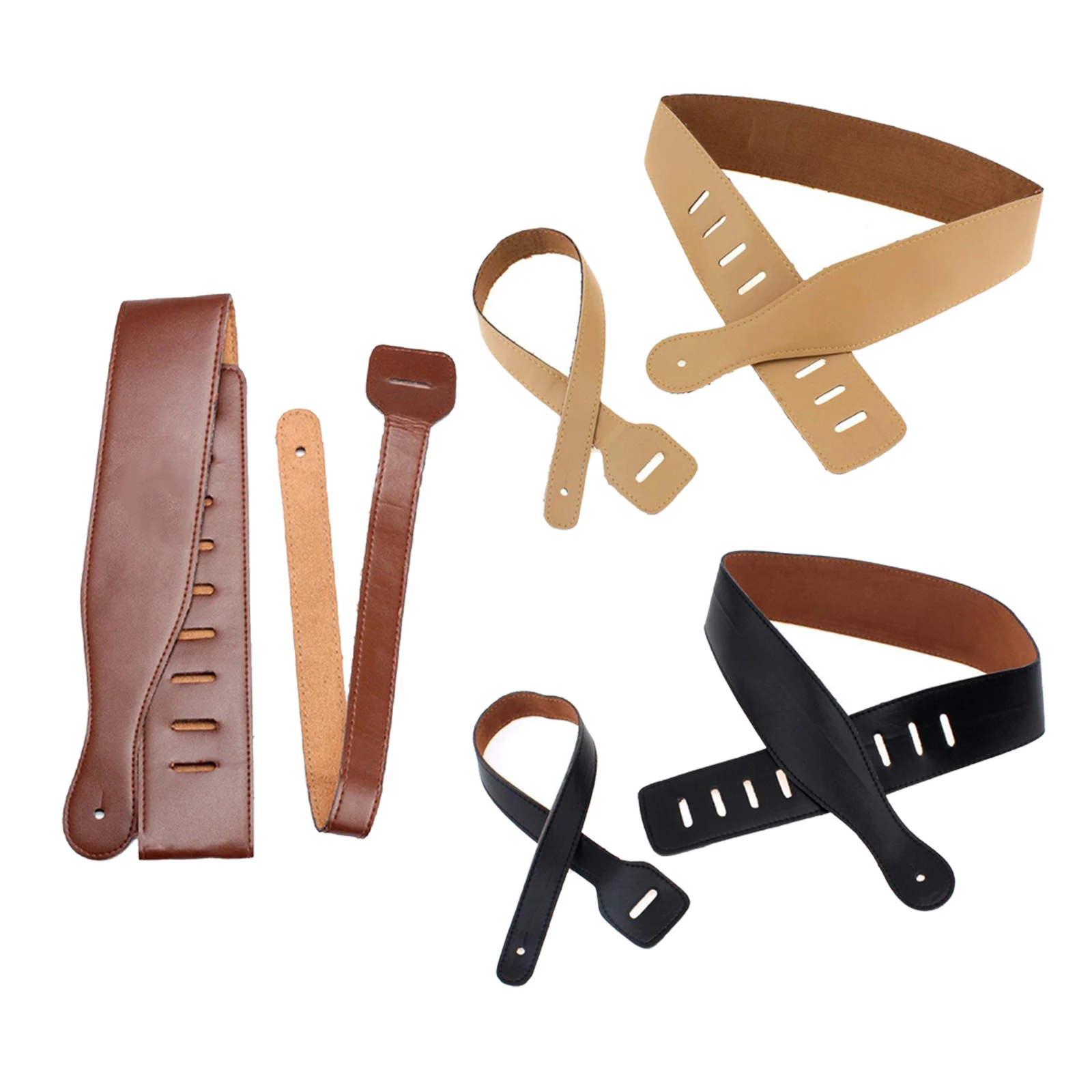 

Vintage Adjustable Guitar Straps PU Length Guitar Bass Shoulder Belt 6.5cm Width 110-130cm for Music Lovers