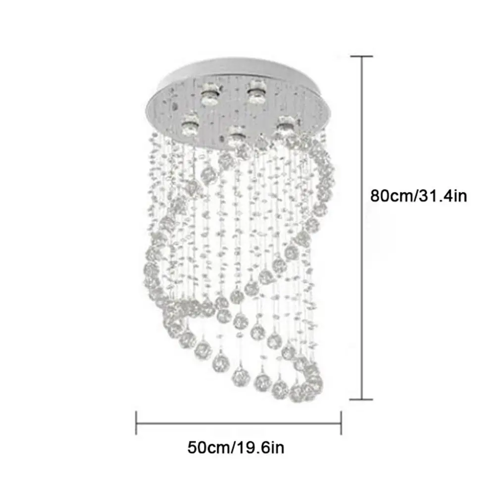 Хрустальная люстра для прихожей D50 * h80 см чулана ванной спальни 5 светодиодный ных