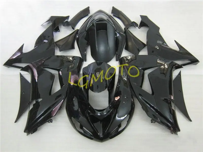 

Обтекатели для кузова KAWASAKI 2006 2007 годов, Обтекатели для Kawasaki Ninja ZX10R, комплект кузова 06 07, полностью глянцевый черный мотоцикл
