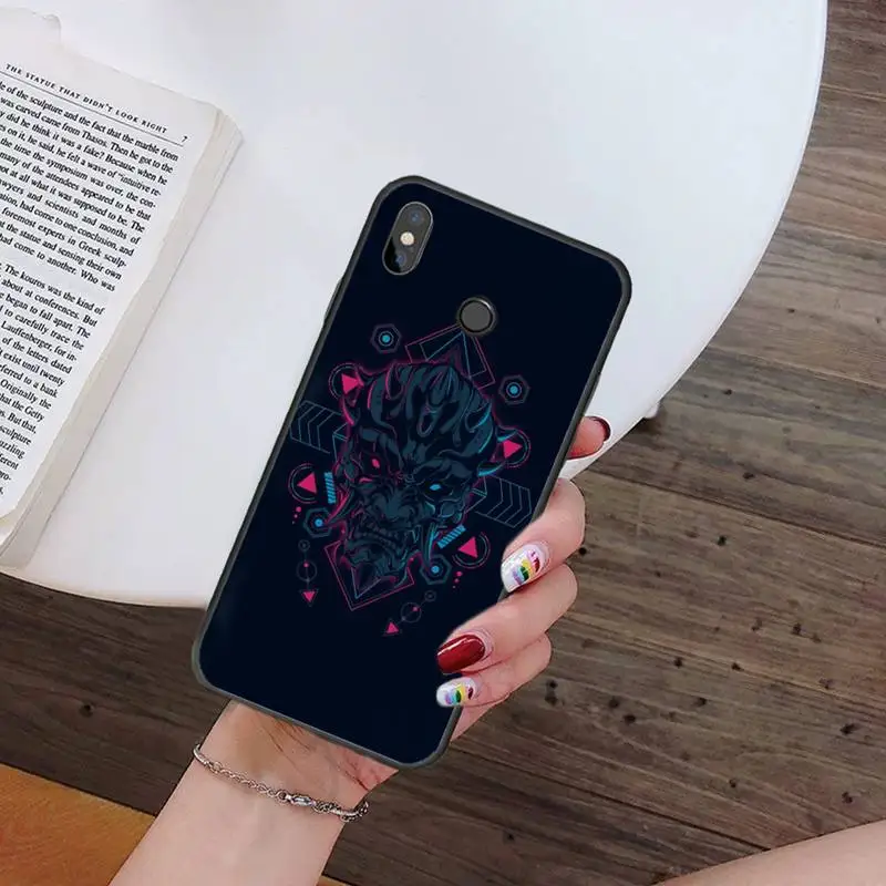 

Japan samurai oni mask art Original Phone Case For Xiaomi Redmi 7 9t 9se k20 mi8 max3 lite 9 note 8 9s 10 pro Soft Silicone