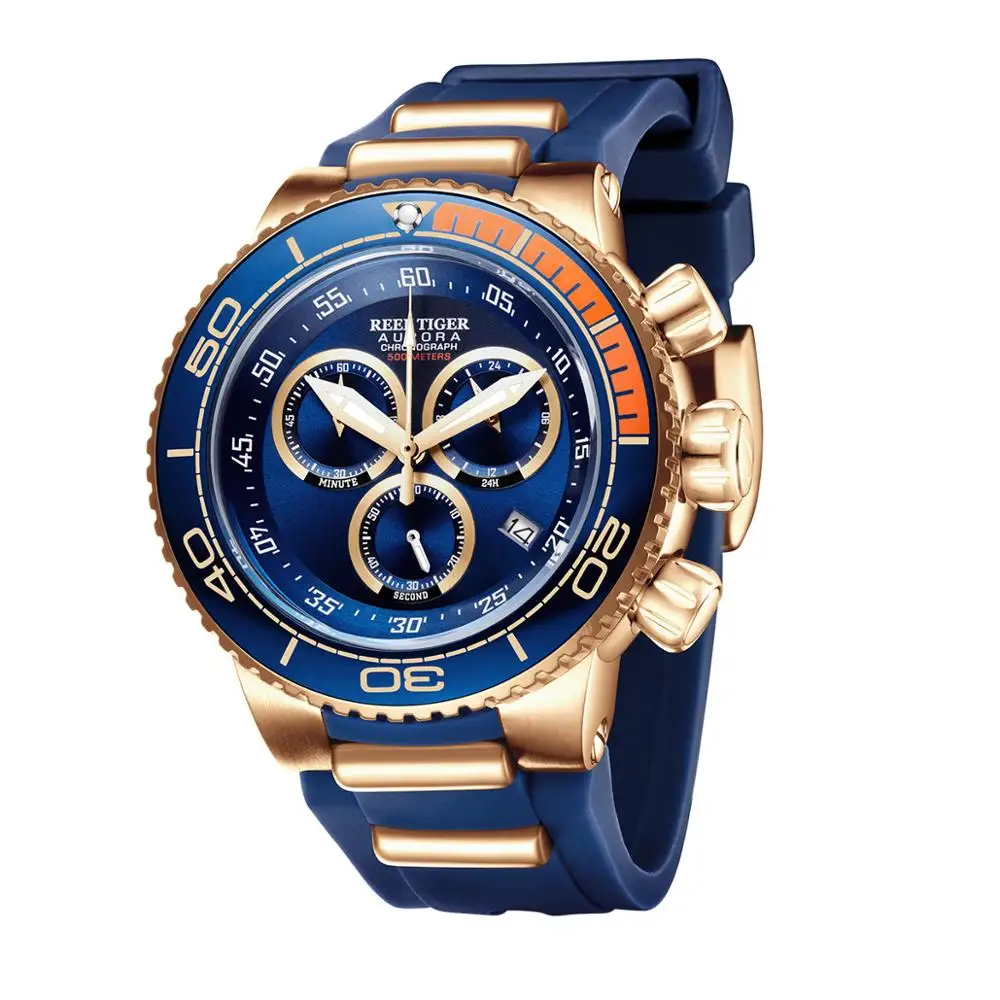 Часы наручные мужские с хронографом водонепроницаемые до 300 м|Мужские спортивные