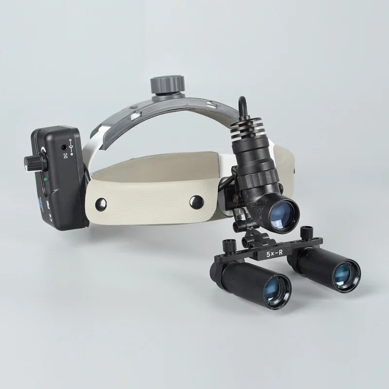 

Medical Surgical Binocular Magnifying Glass 5 Times with Condensing LED Headlamp Head-mounted Magnifier