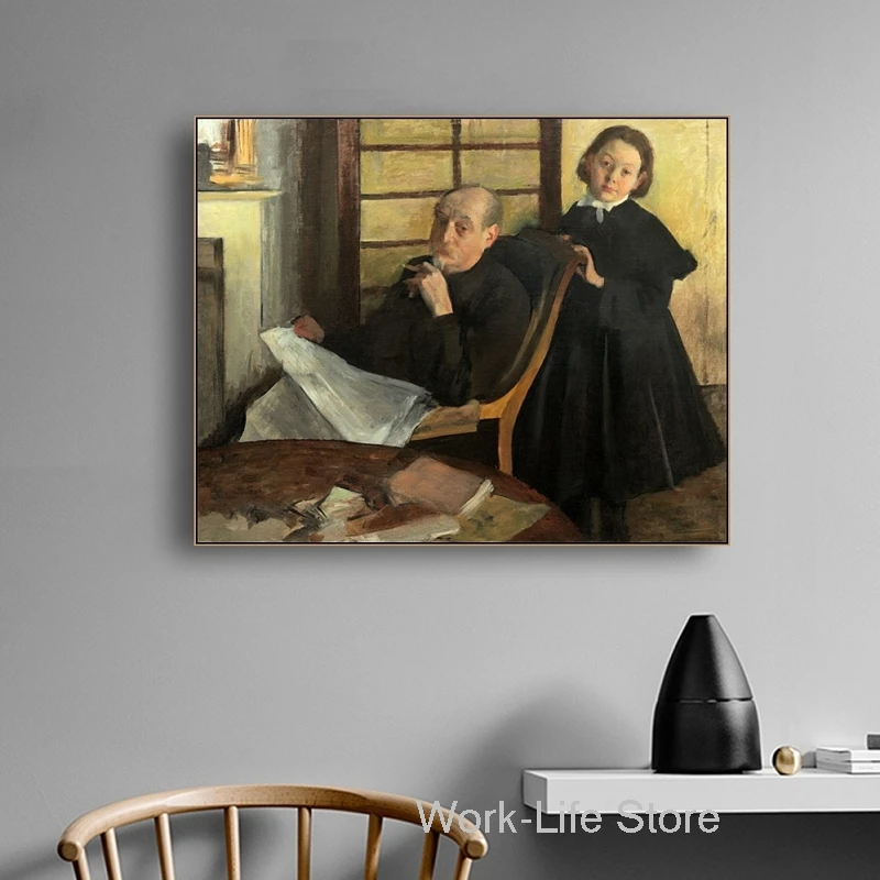 Degas и его племянница Эдгара дегаса Картина на холсте плакаты принты домашний