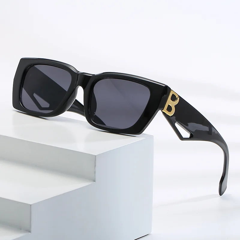 Rectangle Square Letter B Sunglasses for Men Women Design Vintage Luxury Male Driver Wayfarer Fashio