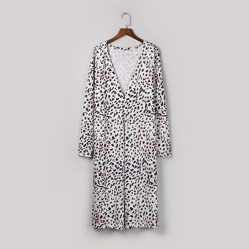 Пальто для женщин модный Повседневный пуловер с леопардовым принтом женский