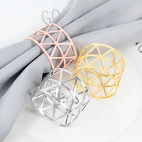 5pcs metal hollow napkins ring wedding party dinner table decoration napkin buckle holder out family gatherings party supplies