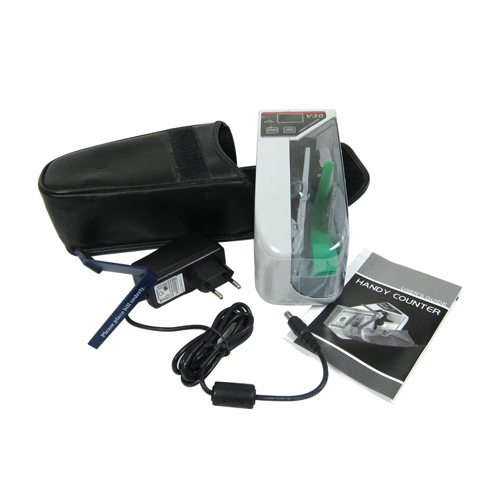 Портативный мини счетчик купюр V30 с аккумулятором/вилкой удобный денег машина