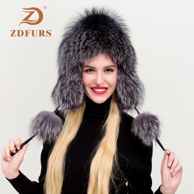 ZDFURS * 2019 женская зимняя шапка из лисьего меха Корейская версия модная утолщенная