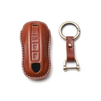 leather car key case for porsche cayenne 958 911 lepin 996 macan panamera997 944 924 987 gt3 cayman accessories