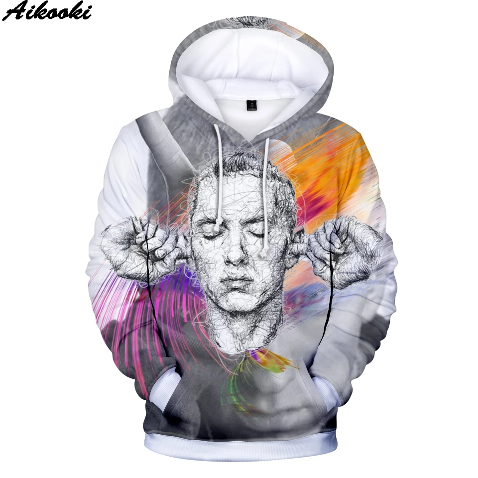 

3D Hoodie New Eminem Hoodie Printed Sweatshirt Harajuku Pullover Eminem Casual Boy Top Hip Hop Fashion Men's Women's Spring Fall