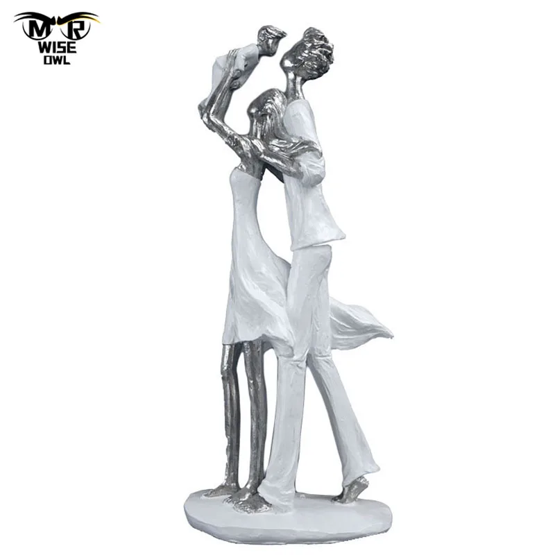 

Resin Parent Child Statue Nordic Interior Home Decor Living Room Desktop Decoration TV Cabinet Bookcase Ornaments Craft Gift