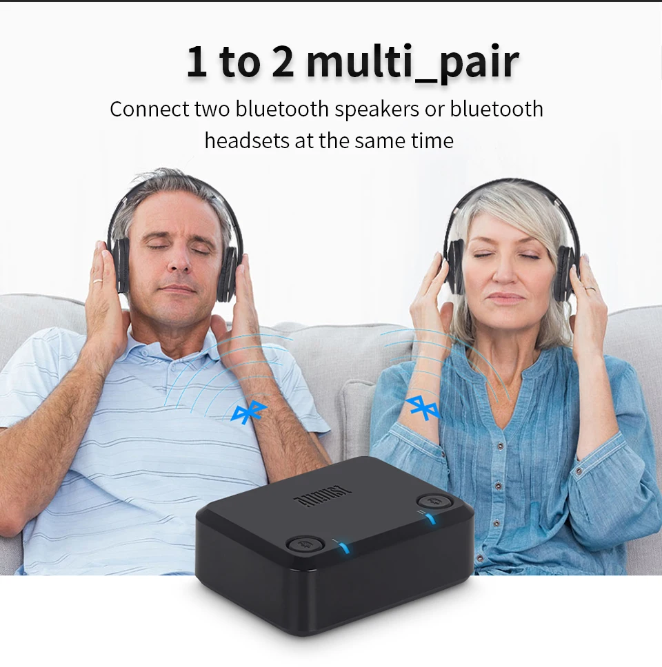 AptX с низкой задержкой оптический аудио Bluetooth передатчик для ТВ беспроводной аудио адаптер для двойных наушников или динамиков MR270