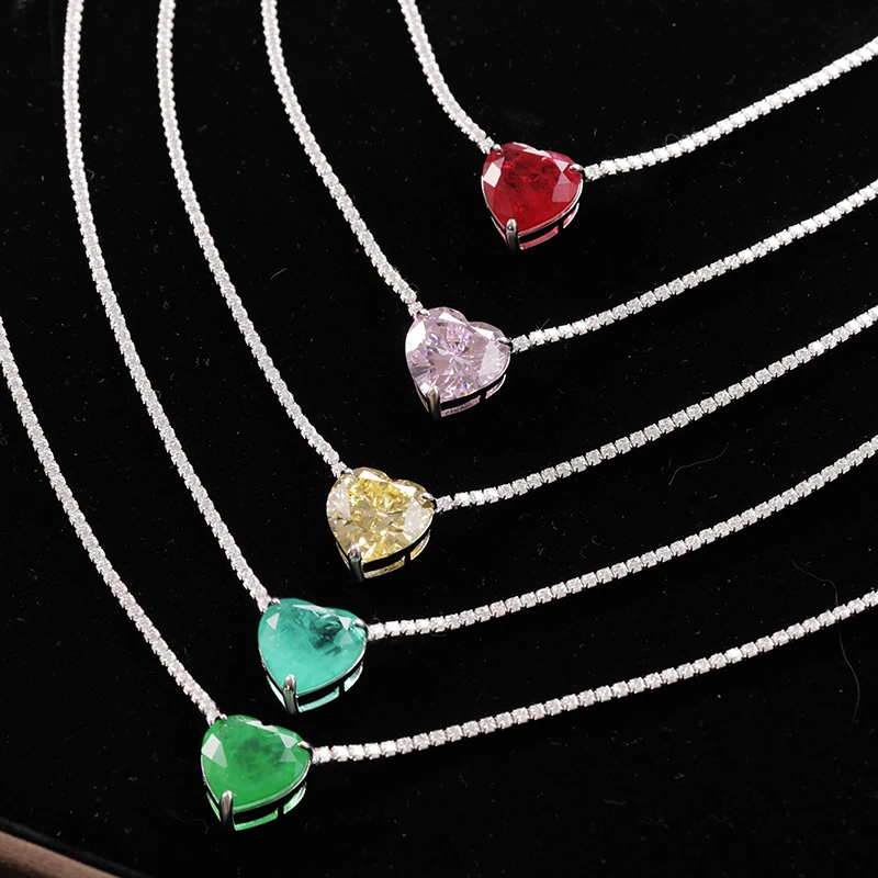 Женский чокер из стерлингового серебра 925 пробы с изумрудами Ювелирное Украшение