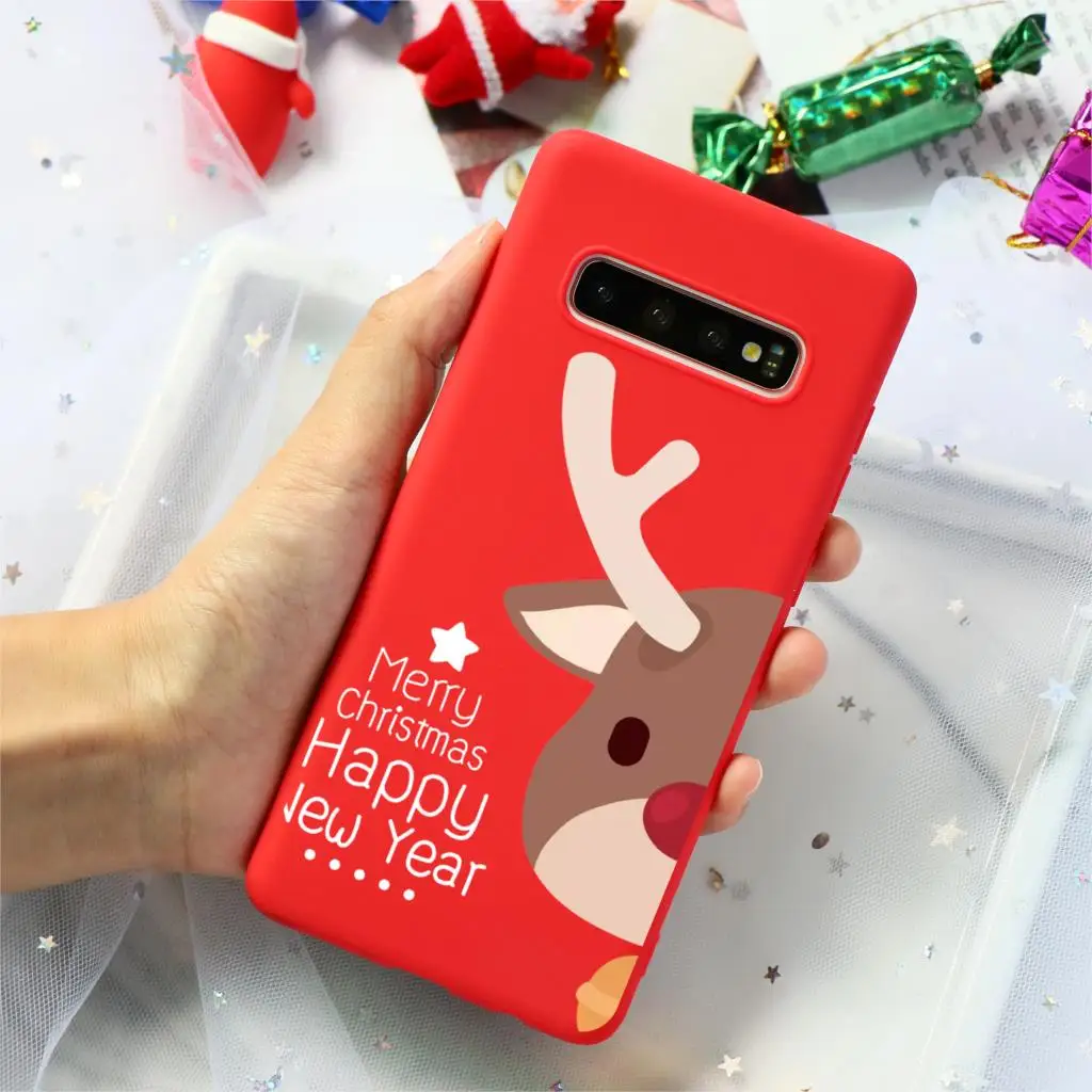 Рождественские силиконовые олень мягкий TPU чехол для samsung Galaxy A50 A10 A30 A40 A70 A60 S10 S9 S8 A6 плюс A7 A8 A9 S7 S6 Edge чехол - Цвет: Kho-sdhdblu