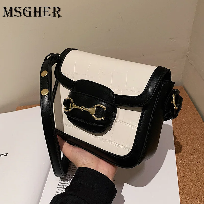

Stone Pattern Solid Color Pu Leather Flap Crossbody Bags for Women 2021 Winter New Designer Travel Shoulder Handbags and Purses