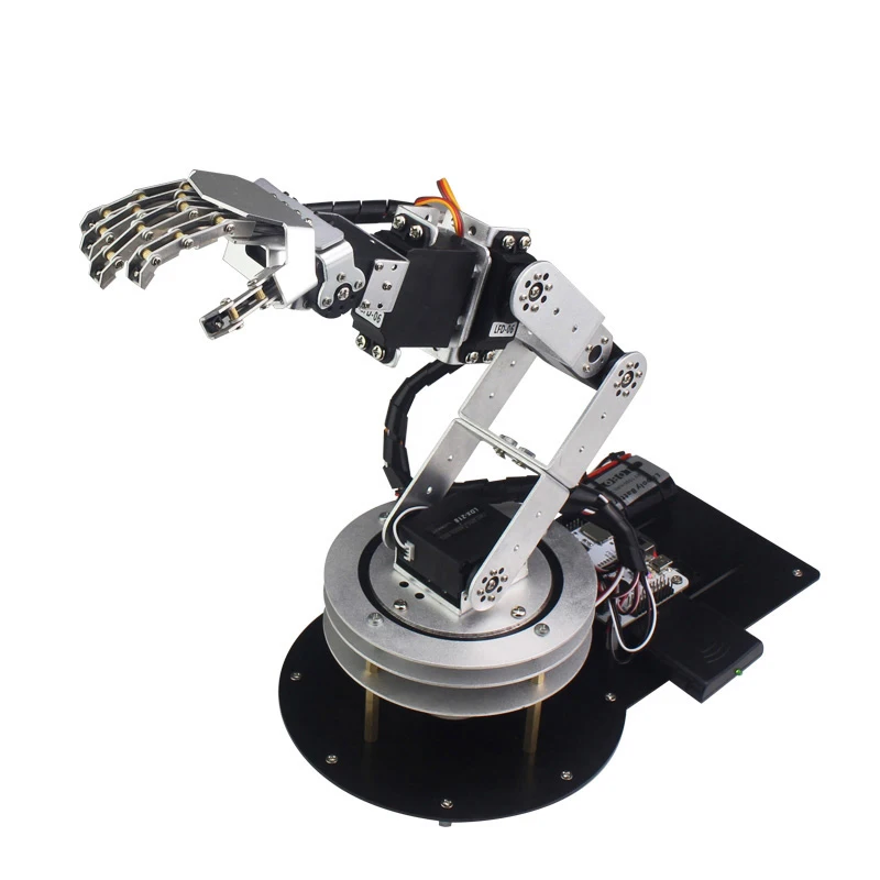 Assembled 6-DOF  Bionic Robotic Arm for Arduino STM32 6 Axis Robot Arm Manipulator with MP3 Player Robot Kit Maker Experimental