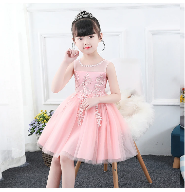 Элегантные платья принцессы для девочек белое Тюлевое кружевное свадебное