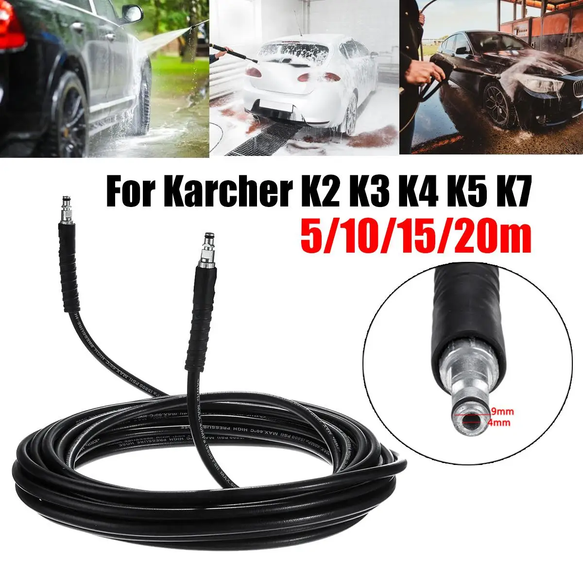 

Шланг для мойки высокого давления Karcher K2 K3 K4 K5 K7, Удлинительный шланг для мойки машины, 180 бар, 5 м, 10 м, 15 м, 20 м