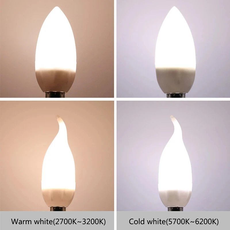 

10PCS/LOT 5W 7W Led Candle Lamp E14 220V Energy Save spotlight Warm/cold white chandlier crystal Lamp Ampoule Bombillas Home Lig