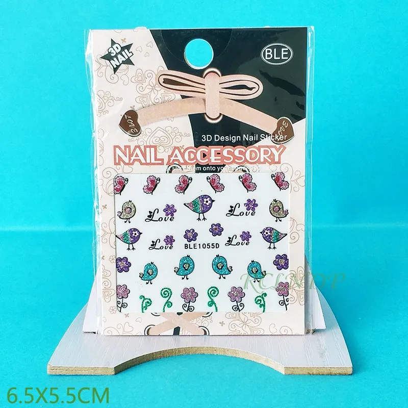 3D наклейки для ногтей все украшения слайдеры наклейка с розовой бабочкой дизайна