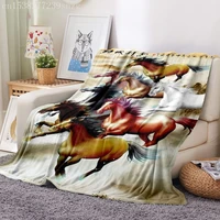 3d printing mustang animal flannel blanket adult childrens napping casual cover black printed sheets sofa throwing bed cover