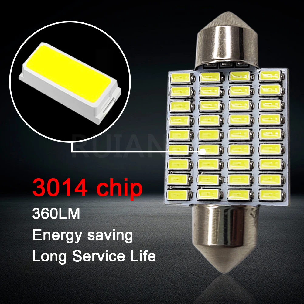 Автомобильные светодиодные лампы 2 шт./лот C5W 28 мм 29 31 36 3014 24 SMD 6000K для дверных