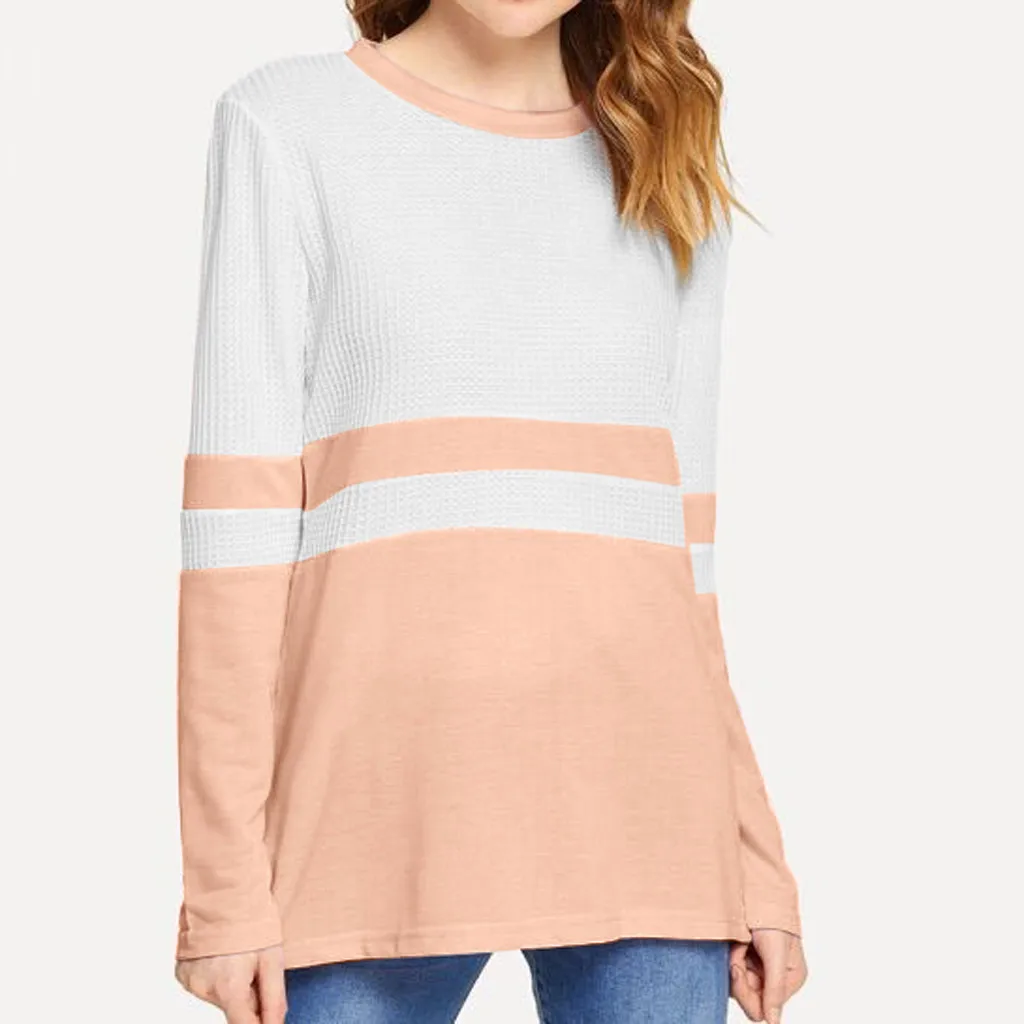 Женский свитер с круглым вырезом FREE OSTRICH оранжевый свободный длинными рукавами и