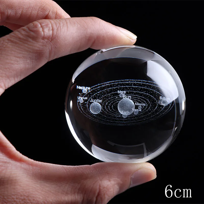 Лазерная гравировка 6 см шарик с солнечной системой 3D миниатюрная фотосфера