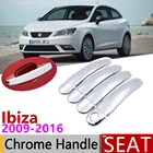 Хромированная крышка дверной ручки для Seat Ibiza MK4 6J 6P 2009-2016, автомобильные аксессуары, наклейки, комплект отделки 2010 2011 2012 2013 2015