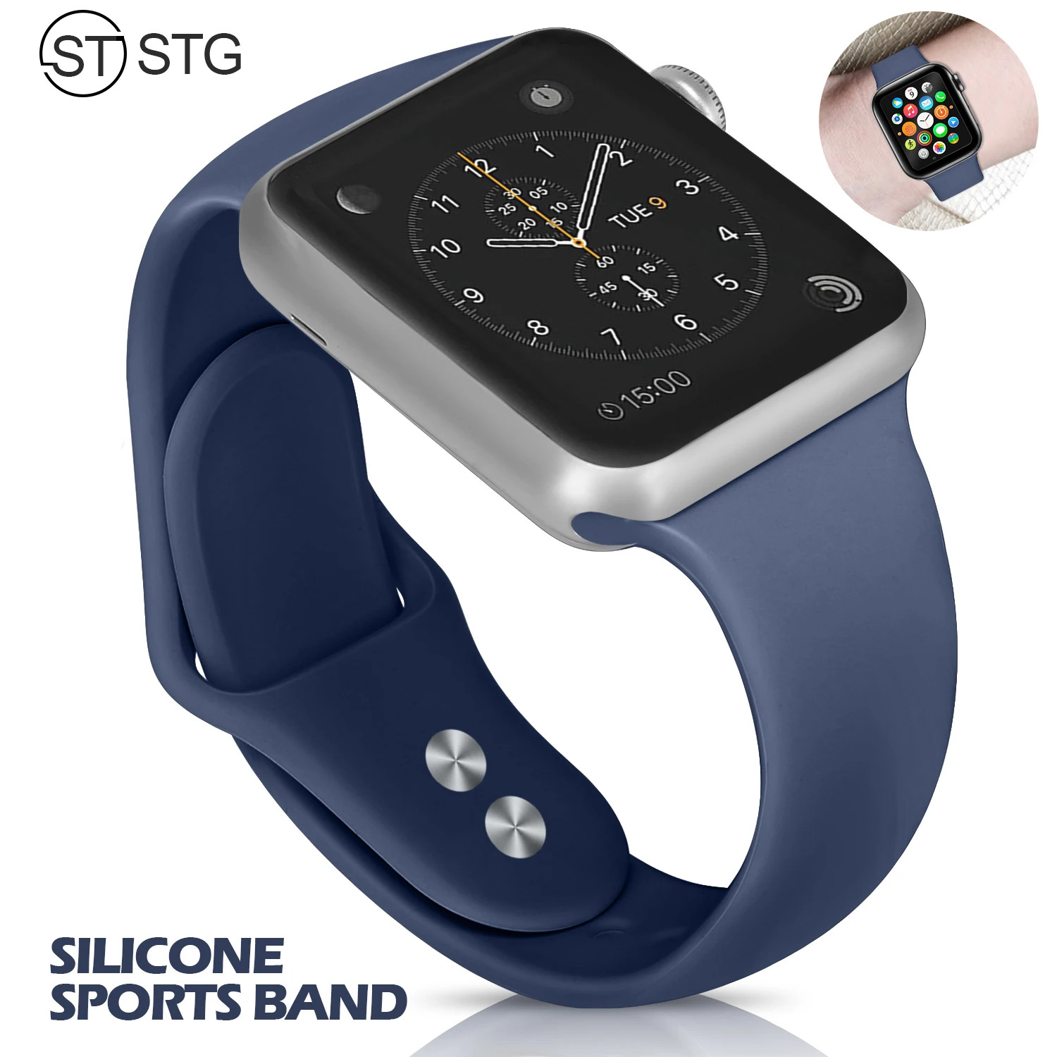 Мягкий силиконовый сменный спортивный ремешок для 38 мм Apple Watch Series1 2 3 4 5 42 наручный