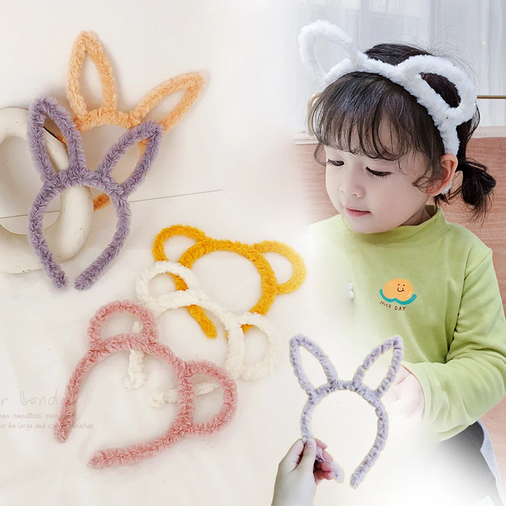 Baby Girl Fur Headband Headwear Bear Rabbit Ears Kids Cartoon Hair Accessories For Women Party Christmas | Детская одежда и обувь