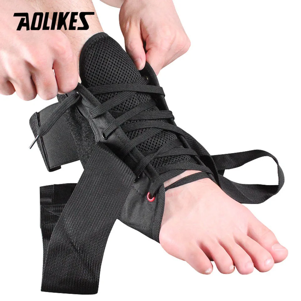 Спортивный фиксатор для голеностопа AOLIKES регулируемый на шнуровке