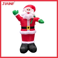 cute santa claus carrying gifts inflatable toy christmas decoration with led lights family outdoor party ornament glow doorplate